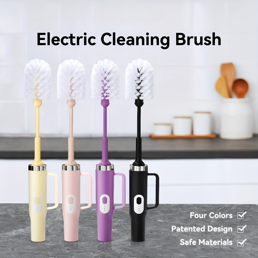 Electric Cup Scrubber Bottle Brush Cleaner, 2-Speed IPX6, Type-C Rechargeable, Deep Cleans 40oz Mugs