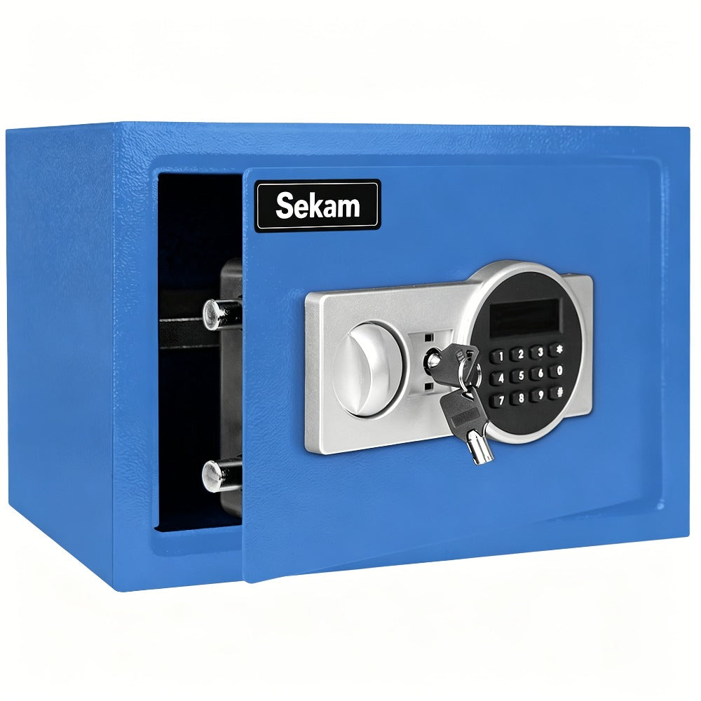 Fireproof Home Safe Box with Digital Keypad and Key Lock Steel Security Safe for Money for Entryways, Bedrooms and Living Spaces