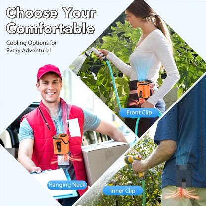 Portable Fan 3600mAh Three-in-One Waist Clip Model with Adjustable Speeds, LED Light and Digital Display