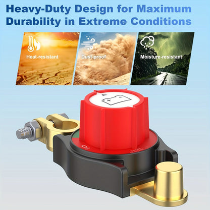 Battery Disconnect Switch 1000A Heavy Duty Manual Lever On/Off Negative Cut-Off with Screw Terminals for Car Truck Boat RV Marine