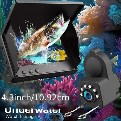 Underwater Fishing Camera 4.3-Inch HD Display with Night Vision & Triple Light Shielding, Portable Fish Finder with Bait Monitor