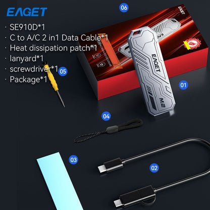 SE910D NVMe SSD Enclosure USB-C 10Gbps, Aluminum M.2 PCIe & NGFF SATA External Case, USB 3.2 Gen 2 Type-C Adapter