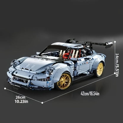 2100PCS Lowrider Sports Car Building Blocks Set for Adults – Misty Blue Model Kit Desktop Ornament & Room Decor, Cool Gift for Men