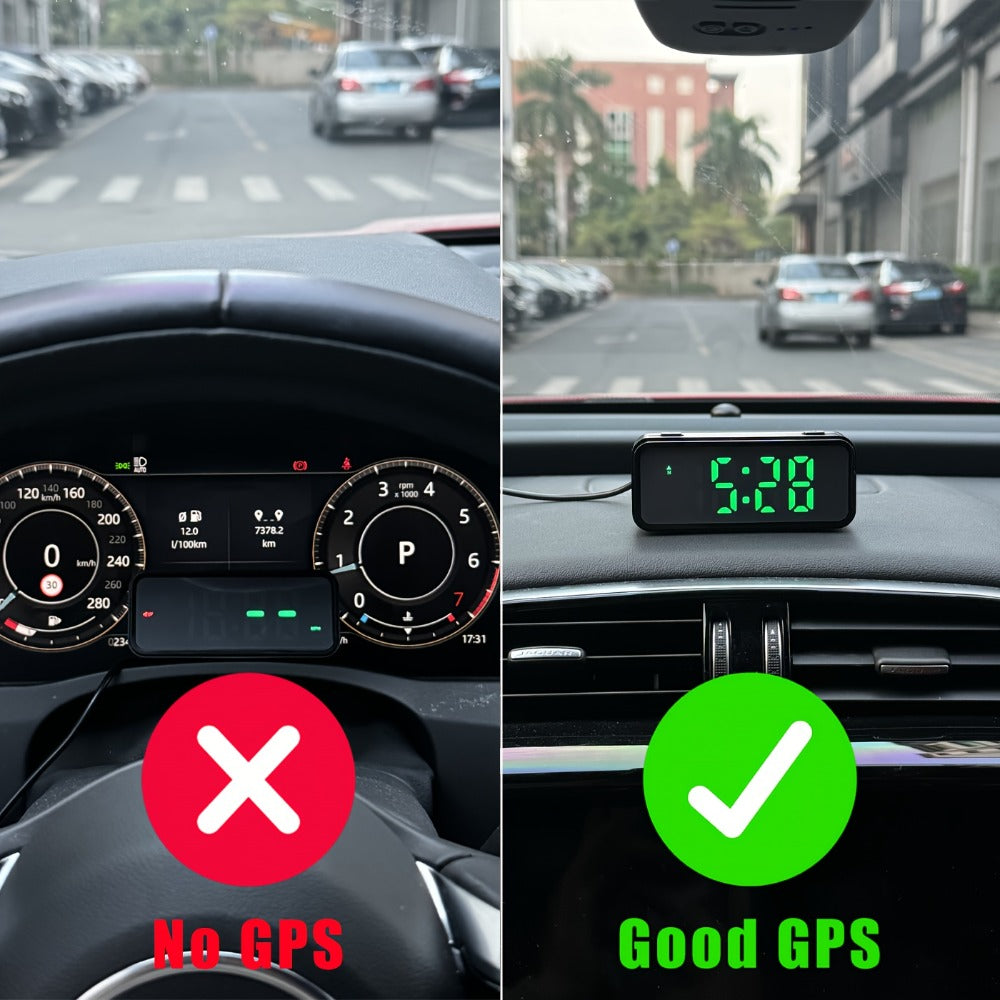 GPS HUD Speedometer Head Up Display – Digital Car Speed Meter Plug & Play, KMH MPH Switch, Multi-Color Display for All Vehicles