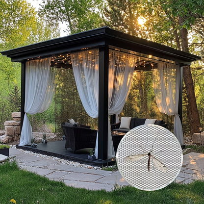 Outdoor Curtains | Sheer Mesh Rod Pocket Patio Gazebo Porch Wedding