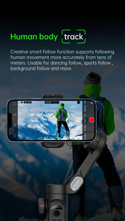 AOCHUAN Foldable 3-Axis Gimbal Stabilizer with Extendable Pole & Panoramic Gesture Control, AI Face Tracking Phone Gimbal