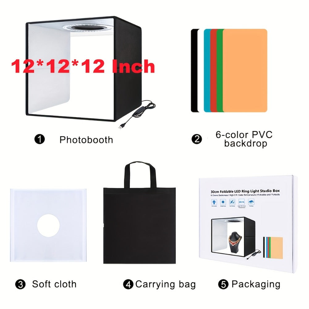 LED Photo Studio Light Box Folding Photography Shooting Tent with 12 Color Backdrops for an Everyday Personal Care Routine