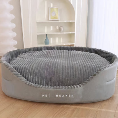 Ribbed Bolster Pet Bed System with M-XXL Beds and Separately Labeled Replacement Mat or Cushion