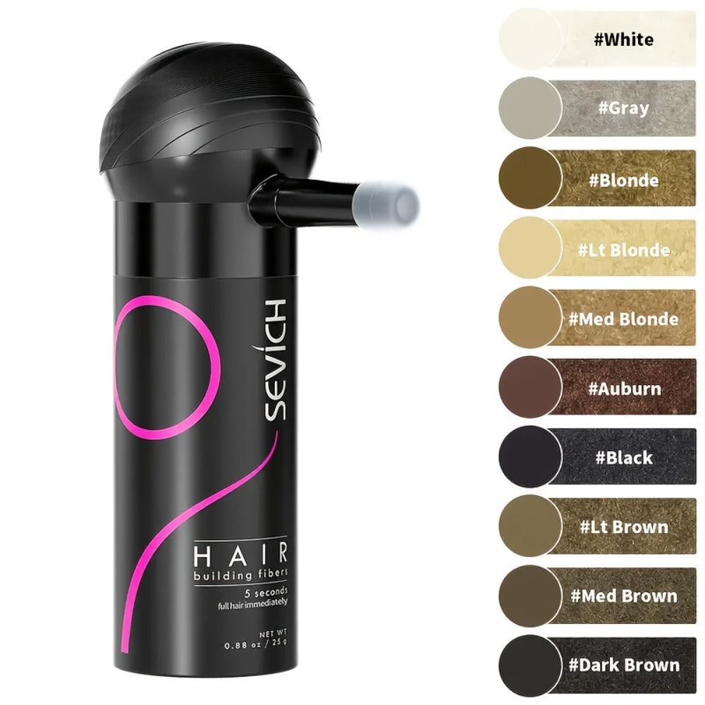 Keratin Hair Fibers 3-Piece Kit with Spray Pump & Optimizer, Instant Thickening Powder for Thinning Hair & Beard