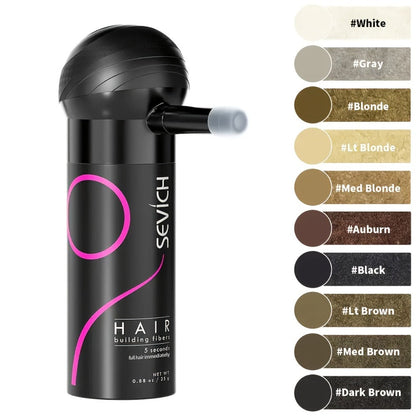 Keratin Hair Fibers 3-Piece Kit with Spray Pump & Optimizer, Instant Thickening Powder for Thinning Hair & Beard