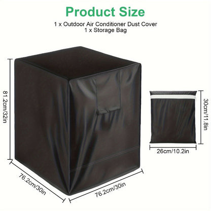 Outdoor AC Unit Cover 30x30x32 Inch Waterproof | Air Conditioner Protector with Drawstring Closure for Condenser & HVAC