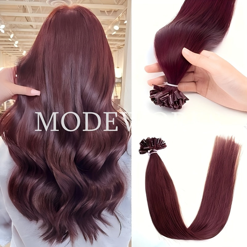 Remy Human Hair U Tip Keratin Extensions Straight Seamless Invisible Nail Tip Bond 50 Strands 12 14 16 18 20 Inch Natural Black Jet Black