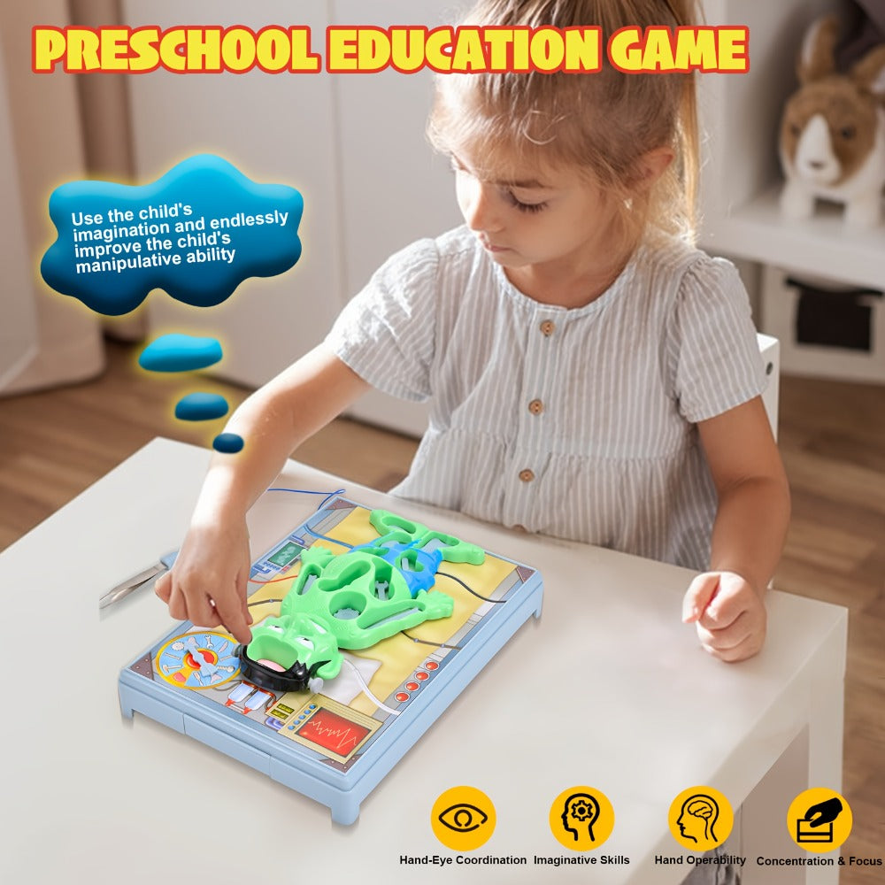 Operation Monster Board Game for Kids, Steady Hand Skill Game with Tweezers, 3D Monster Pieces, Fun Family Game Night for Ages 3+