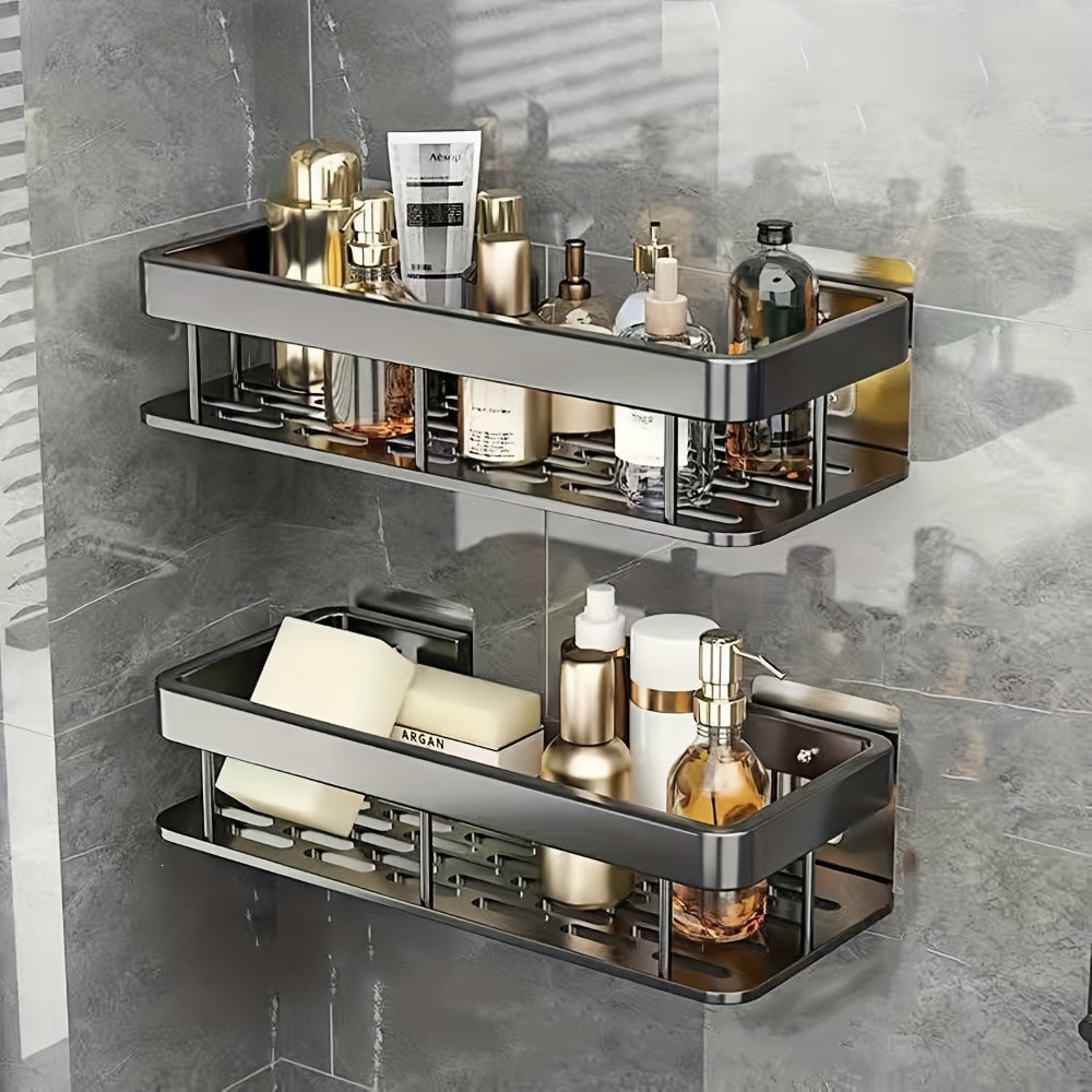 Shower Caddy Wall Mounted Stainless Steel 2-Pack – Rust-Resistant 2-Tier Bathroom Shelf Organizer, Corner Storage Rack for Shower Bathtub