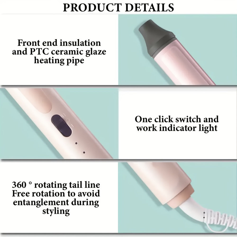 9mm Mini Curling Iron Rapid Heating for Ultra-Fine Curls Teddy Curls Water Waves & Bangs, Travel Curling Wand for Men & Women