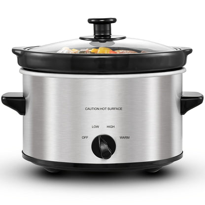 Mini Slow Cooker 1.5QT & 2.0QT with Adjustable Temperature Ceramic Crock & Glass Lid, Small Slow Cooker for Sauces Dips Soups Stews