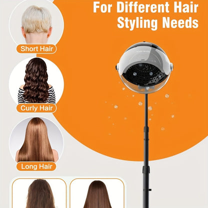 Ionic Floor-Standing Hooded Hair Dryer 1875W, Adjustable Height Professional Salon Hood Dryer for Deep