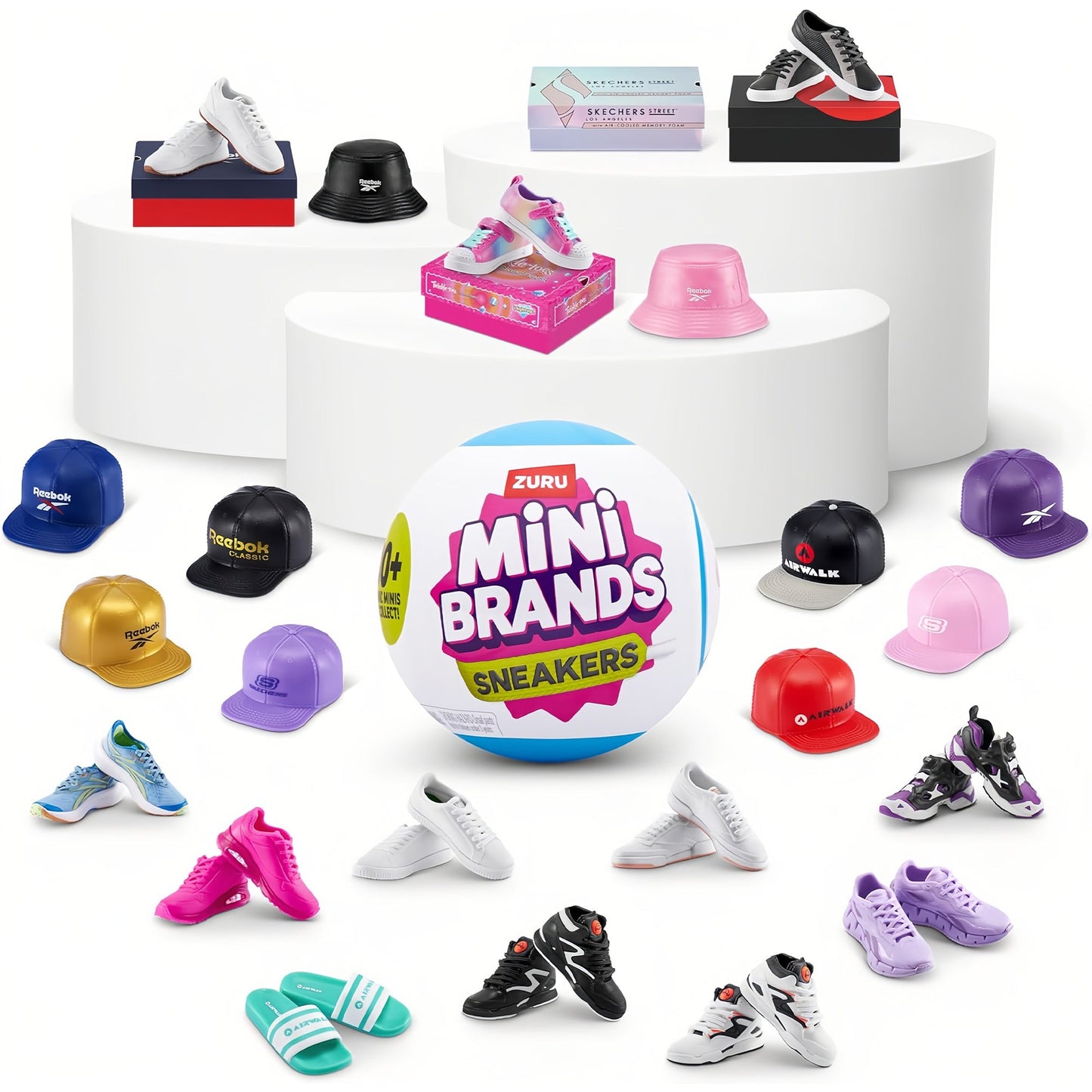 ZURU Mini Brands Sneakers Series 1 Mystery Capsule 2pcs, 5 Miniature Sneaker Collectibles with Cap