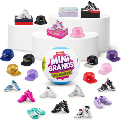 ZURU Mini Brands Sneakers Series 1 Mystery Capsule 2pcs, 5 Miniature Sneaker Collectibles with Cap