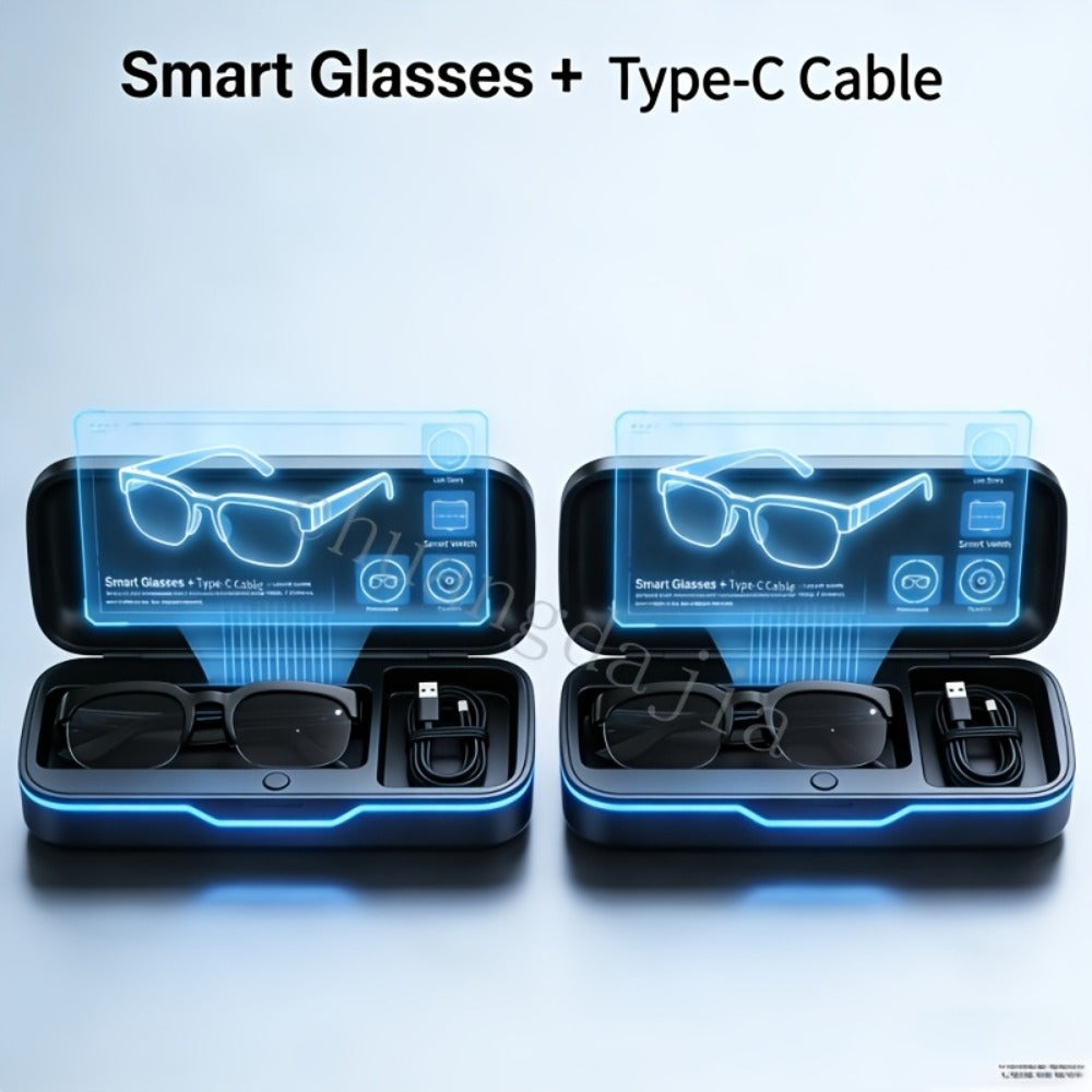 Smart Glasses Translation Eyewear with Open-Ear Bluetooth Audio and Black, White or Two-Piece Options