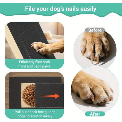 Dog Scratch Pad for Nails – Adjustable 3-Angle (45–65°) Foldable Nail File Scratch Board, Includes 2 Sandpaper Sheets