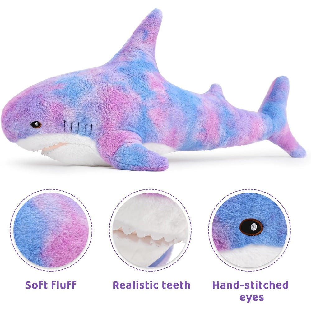 Shark Stuffed Animal Pillow, Cute Plush Throw Pillow for Couch & Kids Room, Birthday Gift for Girls