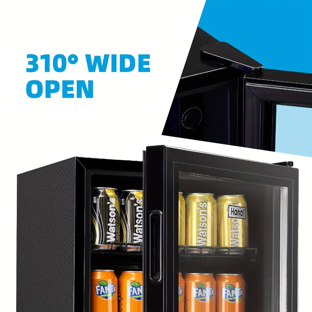 Beverage Refrigerator with Glass Door, Mini Fridge 2.0/3.5/4.0 Cu Ft, LED Lights, Adjustable Shelves