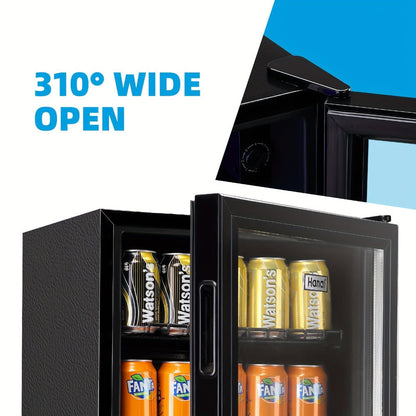 Beverage Refrigerator with Glass Door, Mini Fridge 2.0/3.5/4.0 Cu Ft, LED Lights, Adjustable Shelves