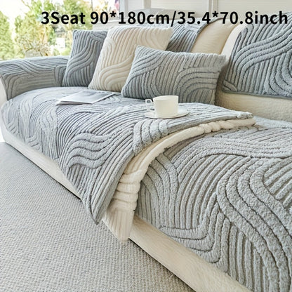 Sofa Cover Shu Velveteen Vintage-Style Panels with Textured Finish for 2 to Large 4-Seater Sofas