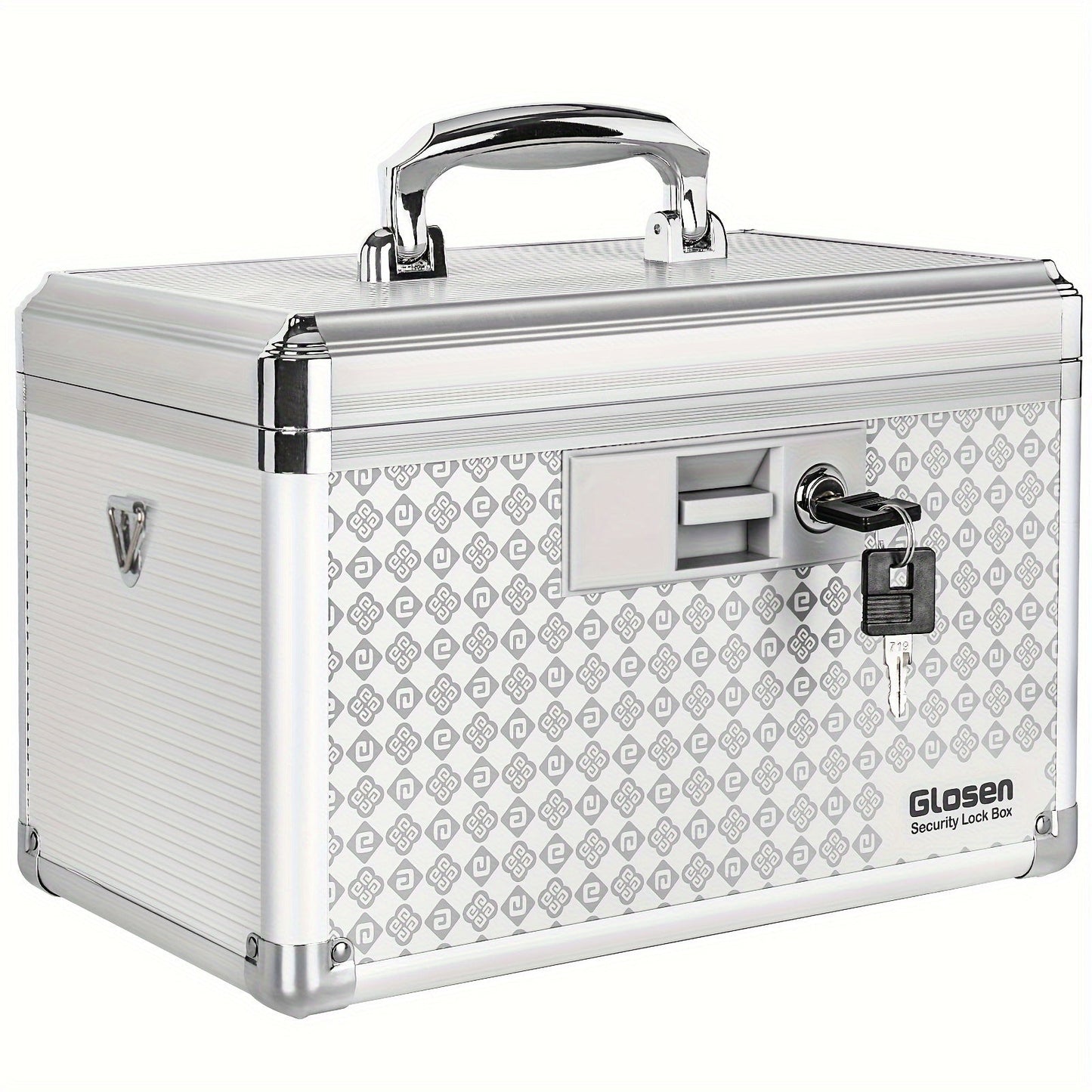 Locking Medicine Storage Box Aluminum Alloy with Key Lock & Handle, High- Family Medicine Organizer