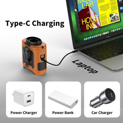 Wearable Neck Fan Rechargeable 10000mAh, 5-in-1 Portable USB Fan 22000RPM Brushless Motor, 5 Wind Speeds, LED Power Indicator