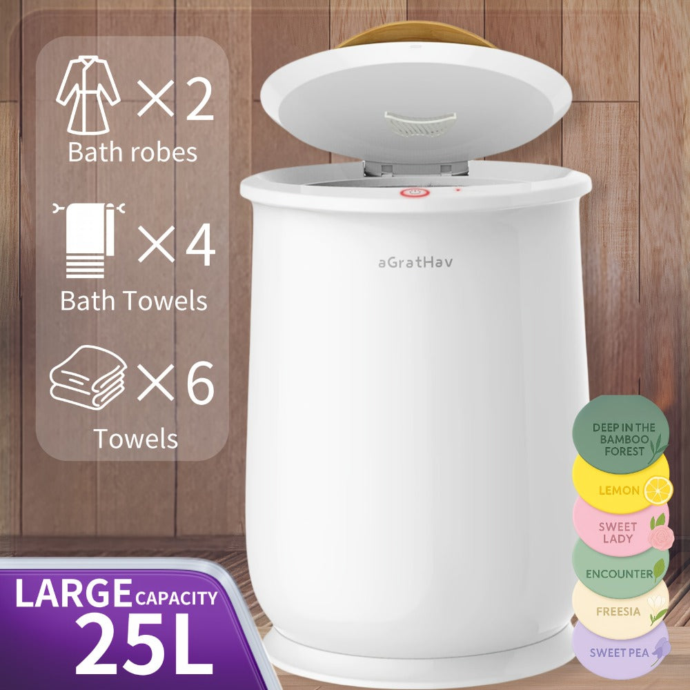 Electric Towel Warmer Bucket Ultra Large Capacity Fits Two 40x70 Towels ETL FCC Certified 1-Min Heat Auto Shut-Off Silent Spa Bathroom