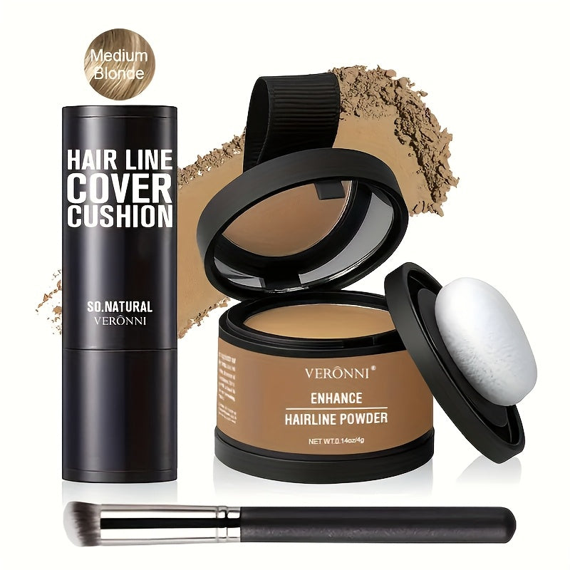 Hair Root Concealer Powder with Brush - Instantly Covers Gray Roots & Thinning Hairline, Plant-Based Keratin Formula