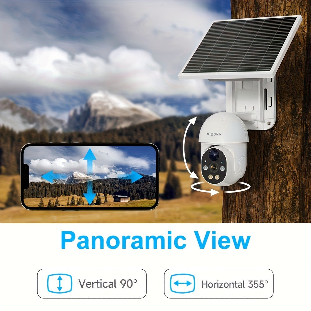 Solar Pan-Tilt Security Camera with 4G or 2.4GHz WiFi Options, 355° Pan, 90° Tilt and Two-Way Audio
