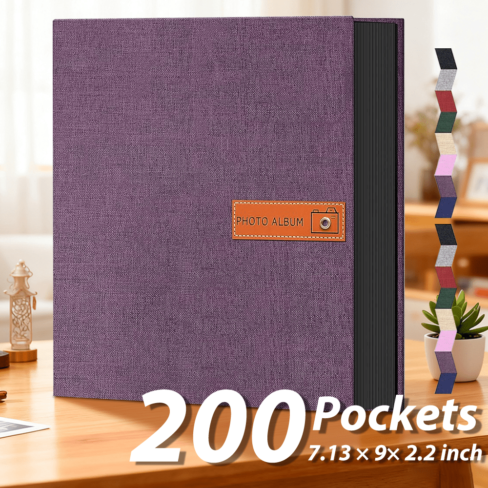 Photo Album 4x6 200 & 1000 Pockets with Label – Linen Hardcover Memory Book for Wedding, Baby, Travel, Anniversary