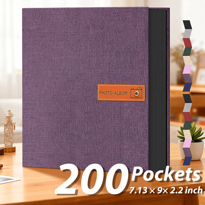 Photo Album 4x6 200 & 1000 Pockets with Label – Linen Hardcover Memory Book for Wedding, Baby, Travel, Anniversary