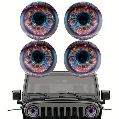 3D Beast Eye Headlight Stickers – Funny Car Headlight Decals for Jeep Round Headlights, Truck Body, Bumper & Window Decoration