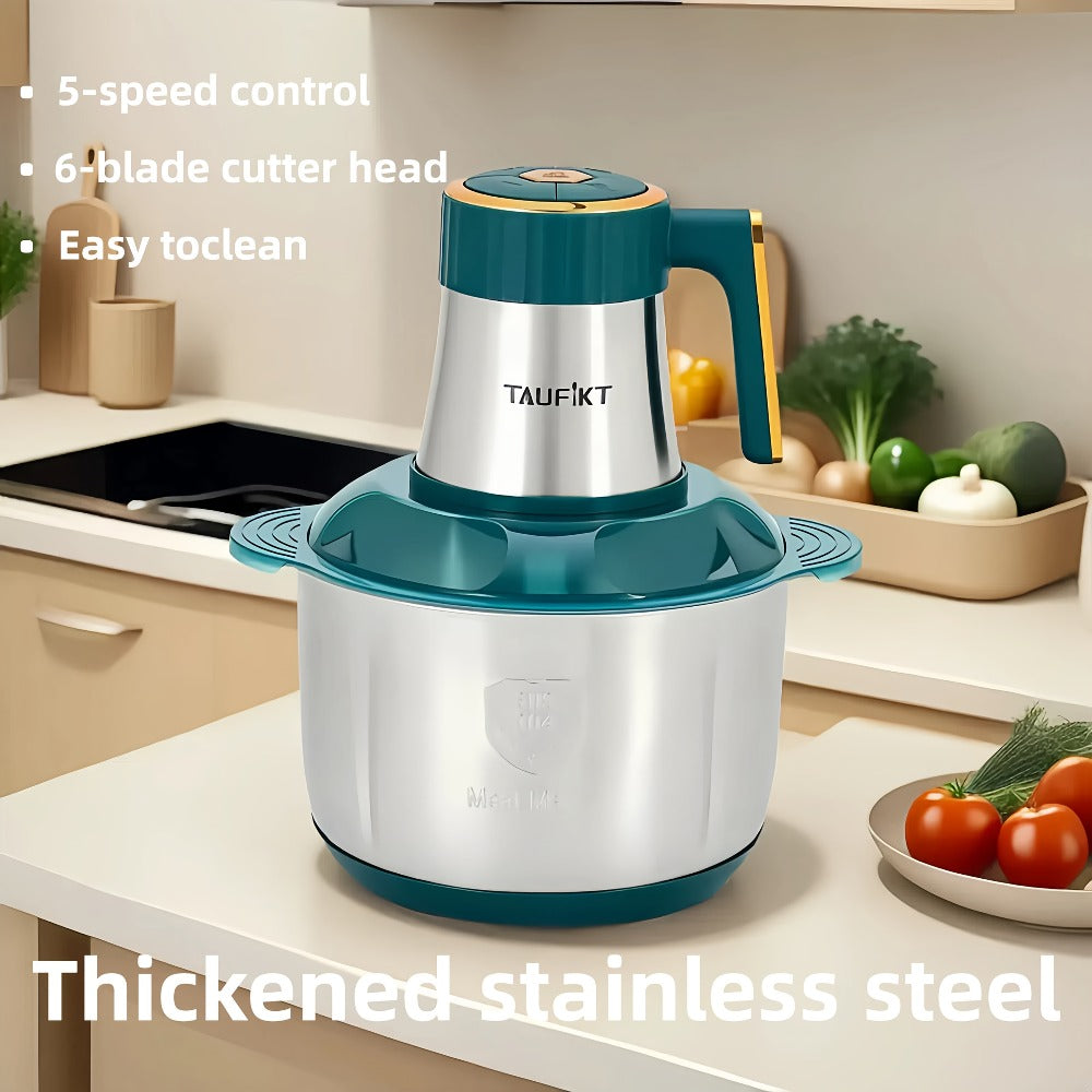 Electric Meat Grinder 5-Speed 6-Blade Food Chopper - 1.32 Gal Household Mincer for Meat Vegetables Garlic Puree Juice Noodles