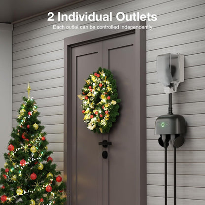 Outdoor Indoor Smart WiFi Plug GHome WP7, Voice & App Control, Works with Alexa & Google Home, Timer Schedule