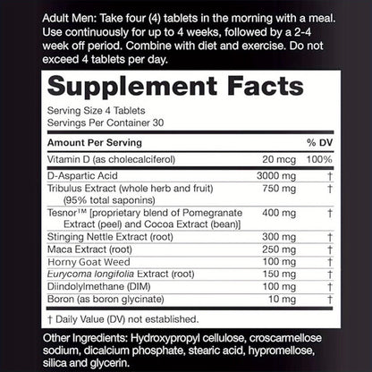 Natural Testosterone Booster for Men, Total-T Ultimate with D-Aspartic Acid, Horny Goat Weed, Tribulus
