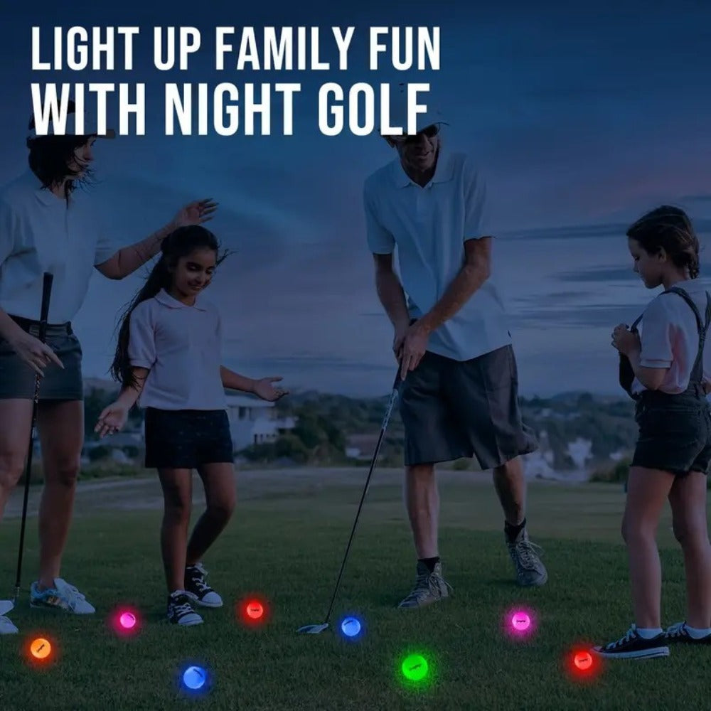 LED Golf Balls Glow in the Dark, Ultra-Bright 3-LED Night Golf Balls with 8-Min Reset Timer & Mesh Bag