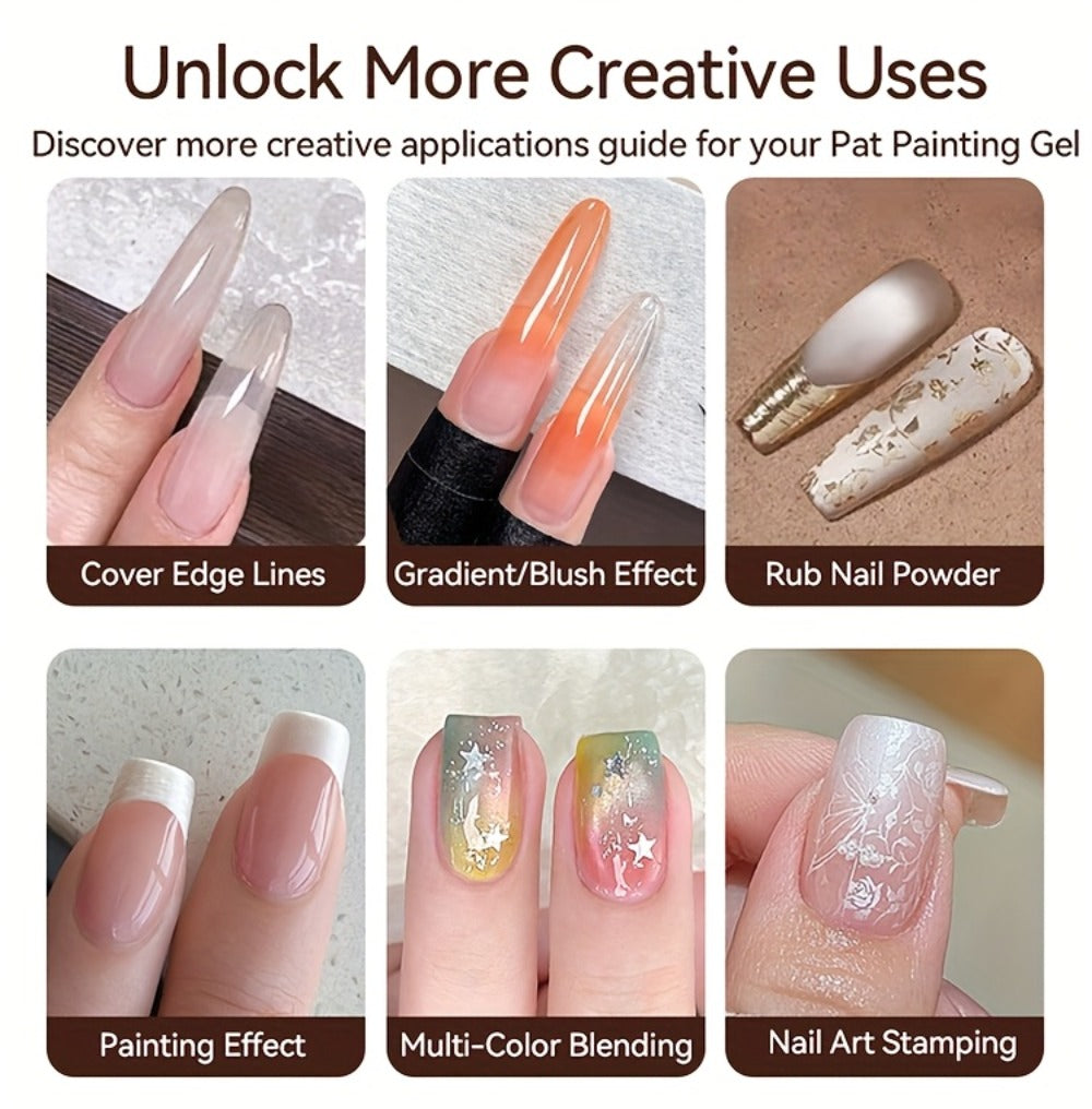 Gel Nail Polish 4-in-1 Nine-Color Palette for Ombre, Stamping, Painting and Powder Nail Art