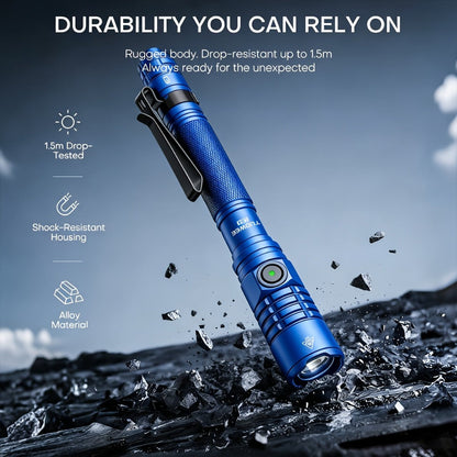 Tactical Penlight 1200 Lumen EDC Flashlight, High-Brightness Torch with Tail Switch Multi-Mode, Slim Pocket Light for Everyday Carry