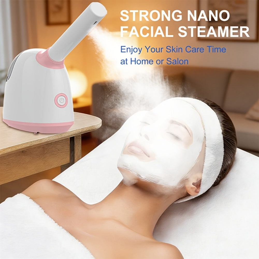 Pink Tabletop Facial Steamer Family with Five Regular, Upgraded, 3-in-1, Large-Tank or Portable Options