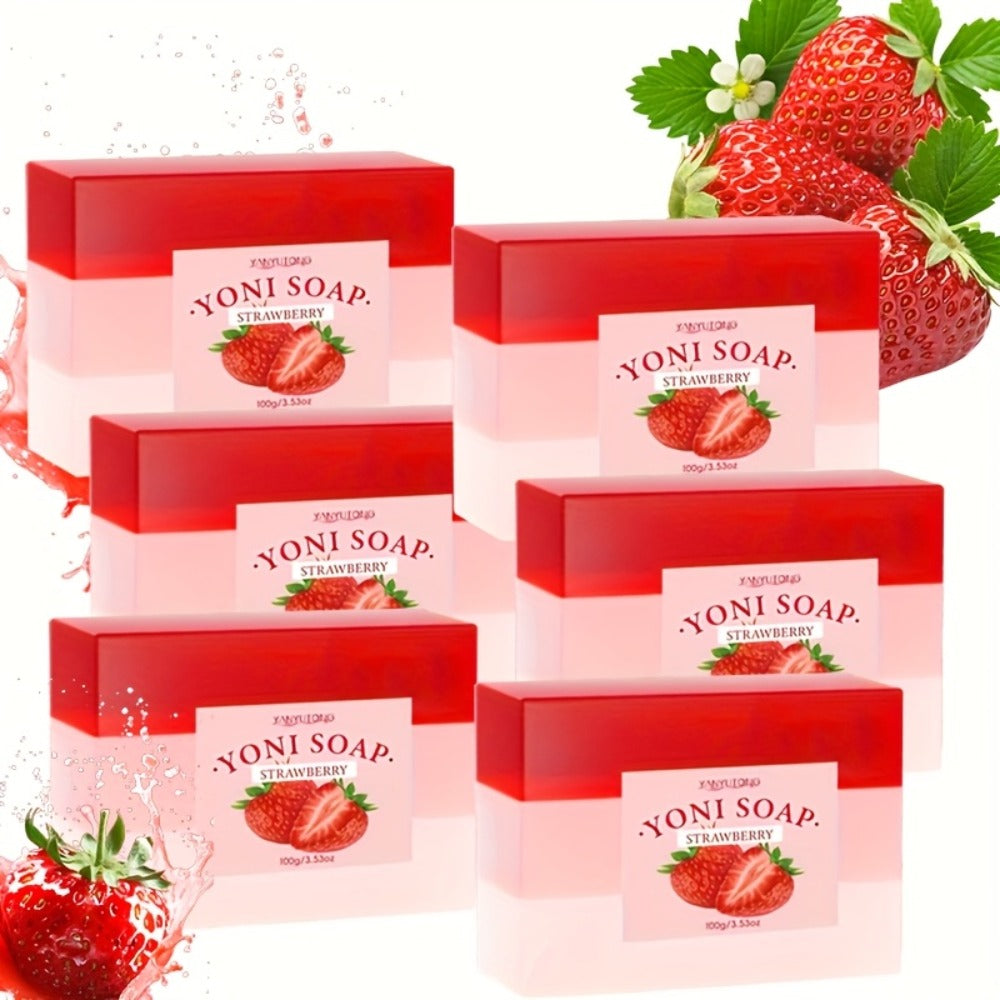 Strawberry Intimate Soap for Women 100g pH Balancing Feminine Wash Bar Gentle Cleansing Fresh for Bath Time, Home Spa and Personal Care