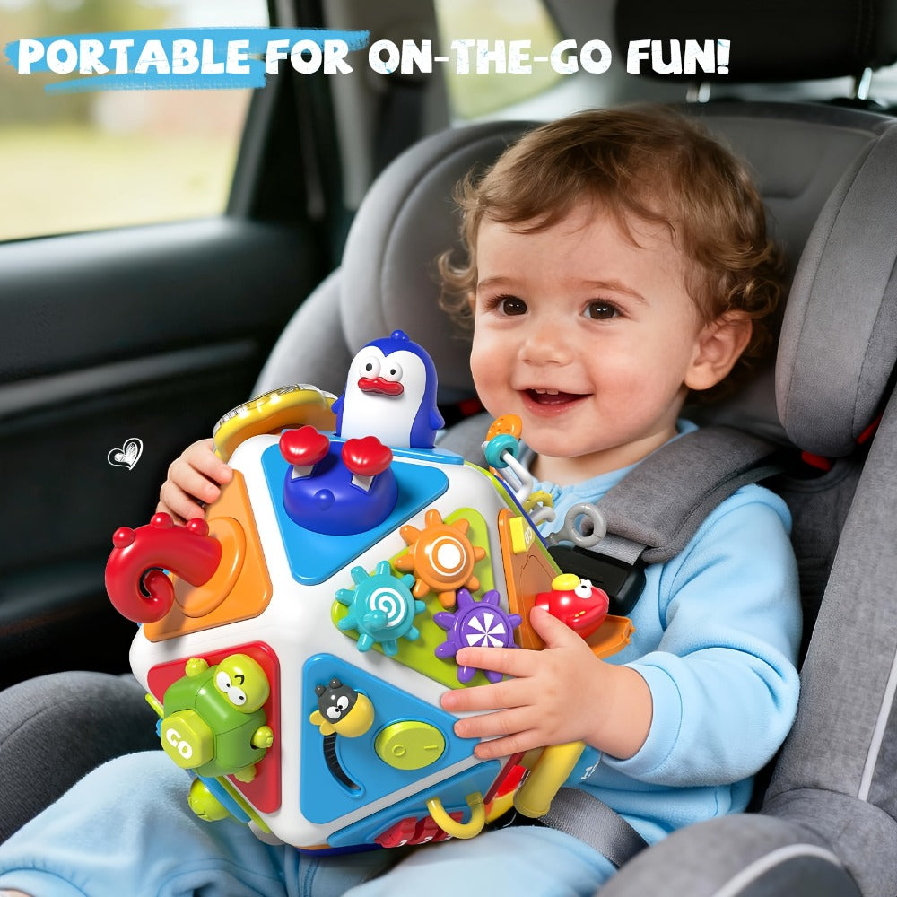 21-in-1 Toddler Busy Board Activity Cube, Early Educational Sensory Toy for Boys & Girls Ages 1-3