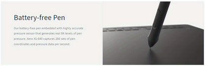 XENX Graphics Drawing Tablet 10 x 6.22 Inch, 8192 Pressure Sensitivity Battery-Free Passive Stylus