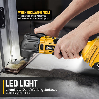 Oscillating Multi Tool Brushless Cordless Compatible with DeWalt 20V / 18V Battery, 21000 OPM Variable Speed