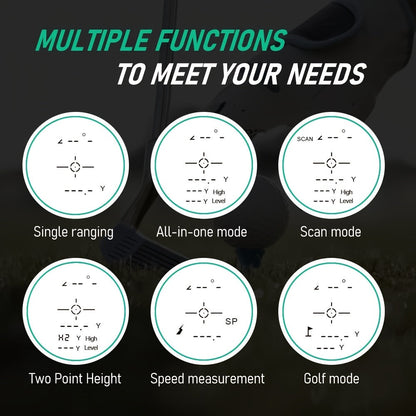Multi-Function Golf Rangefinder 650 Yards | Golf Mode, Slope Compensation, Speed, Height & Horizontal Distance Measurement
