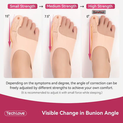 Big Toe Separator Sock Pair in Medium or Large with Adjustable Strap, Toe Loop and Low-Profile Sleeve